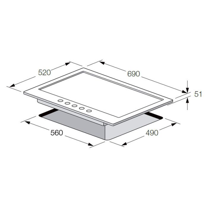 Plaque de Cuisson Encastrable FOCUS F478X 5 Feux 70 cm - Inox