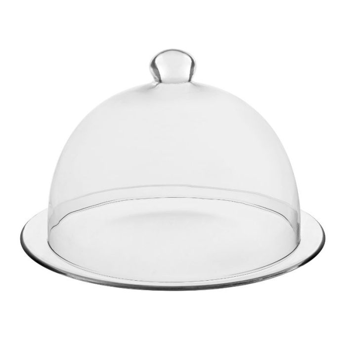 Plat En Verre VIDIVI Avec Cloche Banquet 33cm