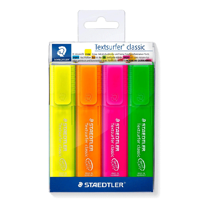 Pochette de 4 Surligneurs STAEDTLER Fluo 