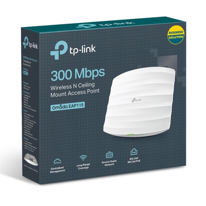 Point d'accès TP-LINK EAP115 WiFi N 300 Mbps PoE - Plafonnier