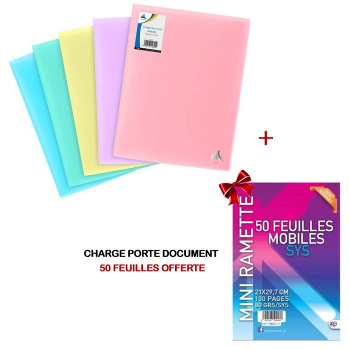 Port Document OFFICEPLAST 80 VUES Pastel + Charge Porte Document 