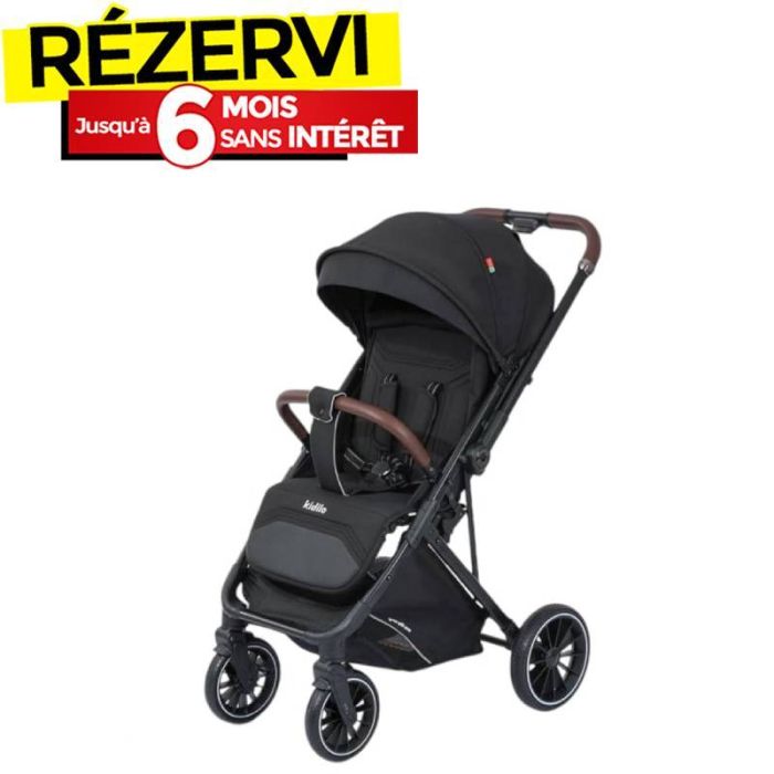 Poussette Double face Bébé KIDILO 6530 4 roues - Noir