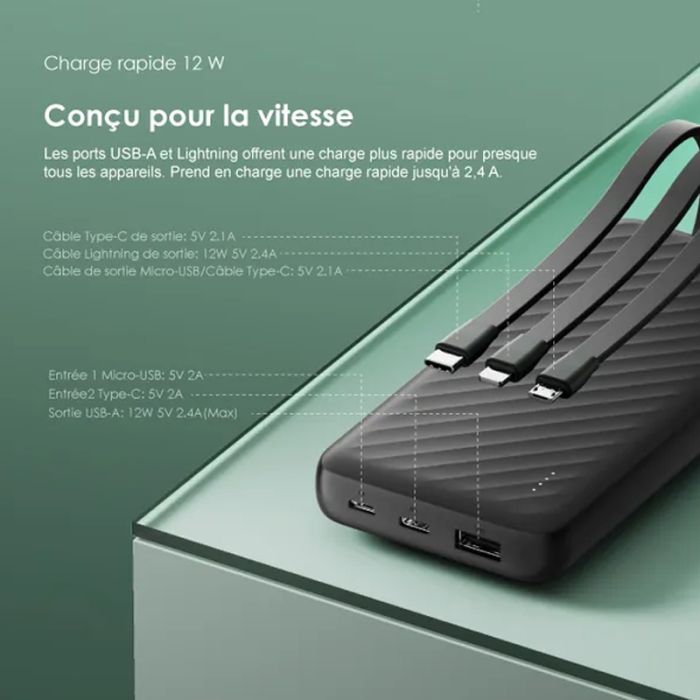 Power Bank ORAIMO OPB-P5101 10000 mAh - Noir