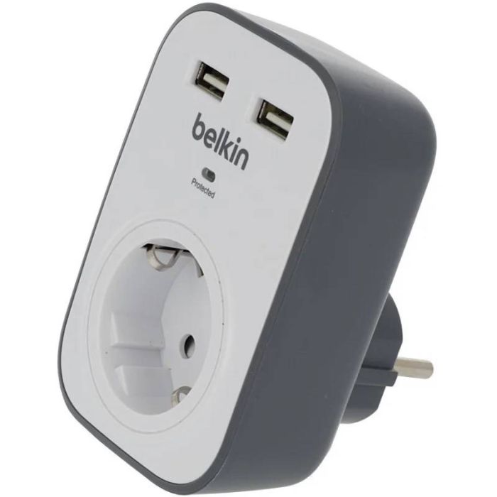 Prise BELKIN avec chargement USB partagé 2x 2.4a - Blanc  