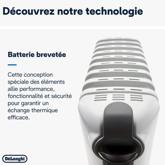 Radiateur Bain d'Huile DELONGHI TRRS1225 12 Éléments 2500W - Blanc