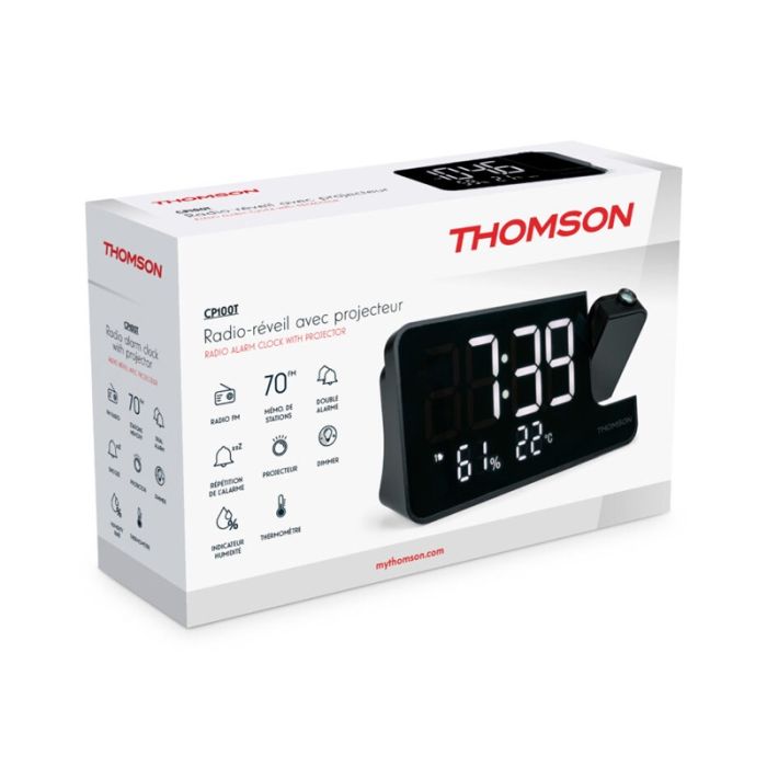 Radio-Réveil Avec projection THOMSON CP100T - Noir