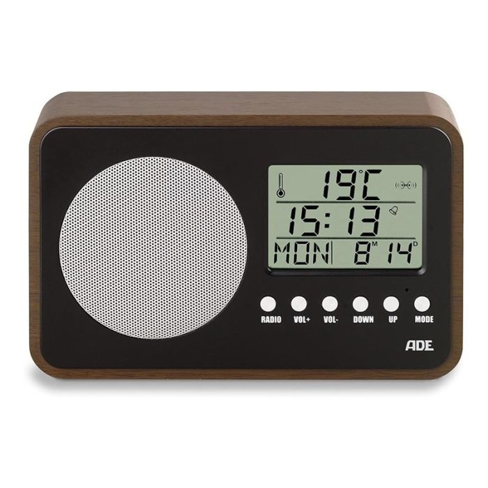 Radio Réveil FM Sans Fil ADE BR-1704 - Noir