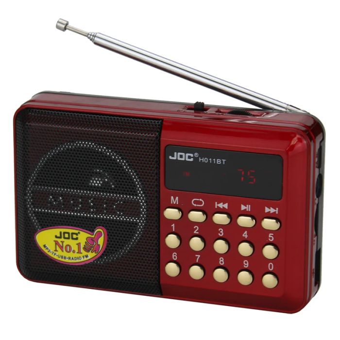 Radio Sans Fil JOC H011BT Avec Emplacement Carte Mémoire - Rouge