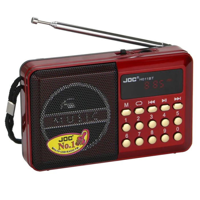 Radio Sans Fil JOC H011BT Avec Emplacement Carte Mémoire - Rouge