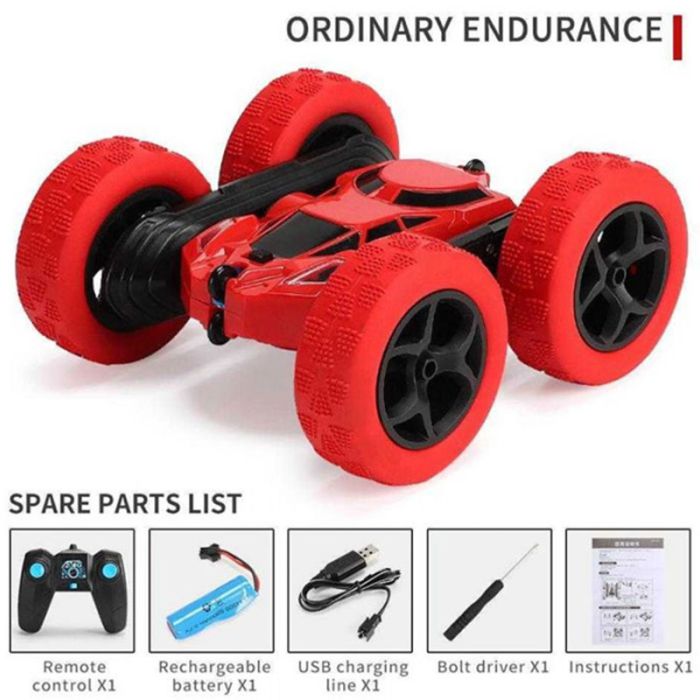 Voiture RC Toys Double Sides 360 degré - Rouge