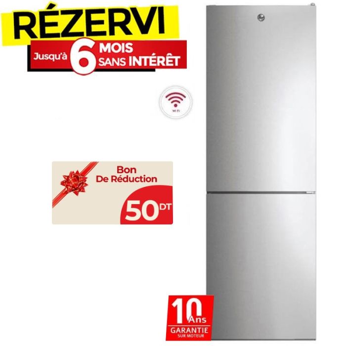 Réfrigérateur Combiné HOOVER HOCE3T618ES 341 Litres NoFrost - Silver