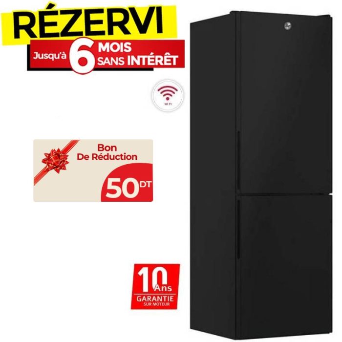 Réfrigérateur Combiné HOOVER HOCE4T618EB 341 Litres NoFrost - Noir