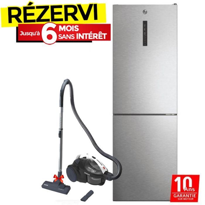 Réfrigérateur Combiné HOOVER HOCE7T618EX 341 Litres NoFrost - Inox