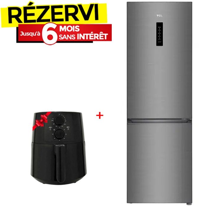 Réfrigérateur Combiné TCL P315BFN 330 Litres NoFrost - Inox