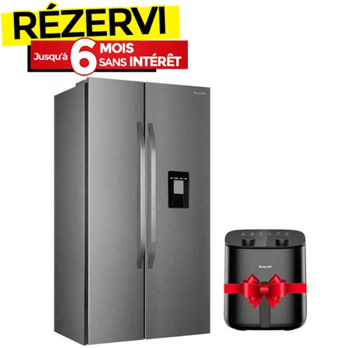 Réfrigérateur Side By Side BRANDT BFA701YDX 620 Litres NoFrost - Inox