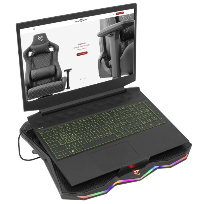 Refroidisseur Gamer WHITE SHARK Glacier Pour Pc Portable 17.3'' - Noir
