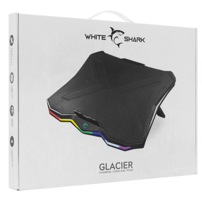 Refroidisseur Gamer WHITE SHARK Glacier Pour Pc Portable 17.3'' - Noir