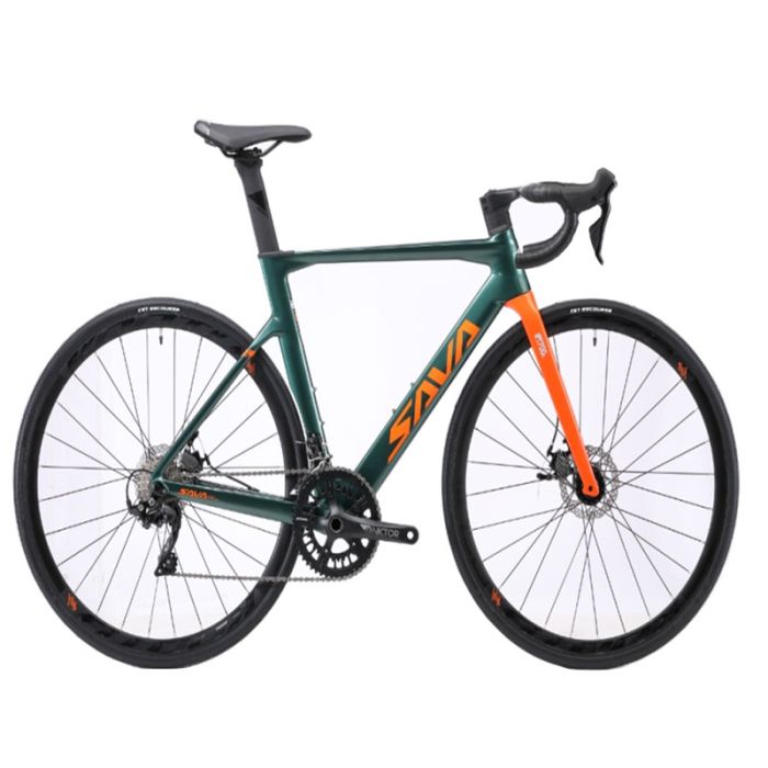 Vélo De Route SAVA REVERY 3.5 En Carbonne Taille M -Vert&Orange