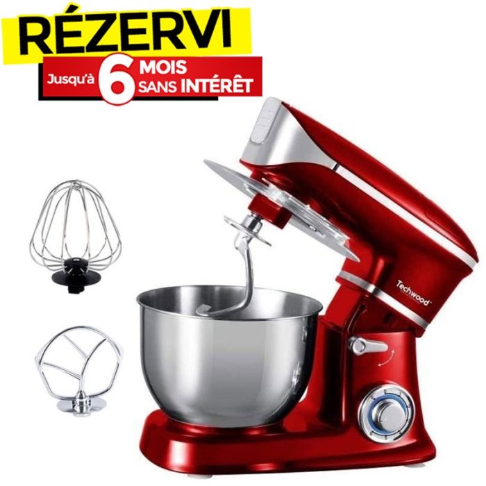 Robot Pétrin TECHWOOD TCDR-135 6.5 Litres 1300W - Rouge