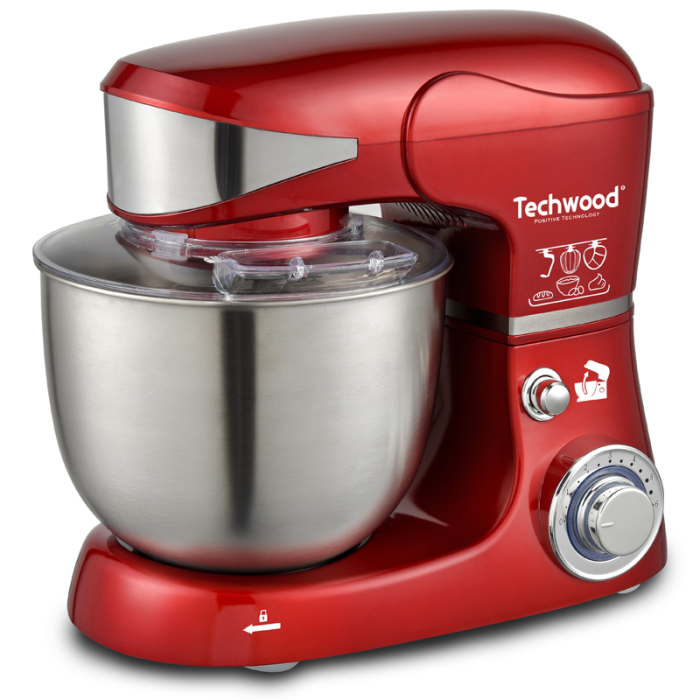 Robot Pétrin TECHWOOD TRO-1055 5 Litres 1000W - Rouge 