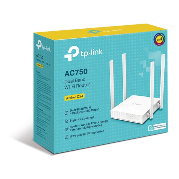 Routeur TP-LINK DOUBLE BANDE AC750 Avec 1Port WAN et 4 Ports RJ45 10/100MBPS MULTI MODE 