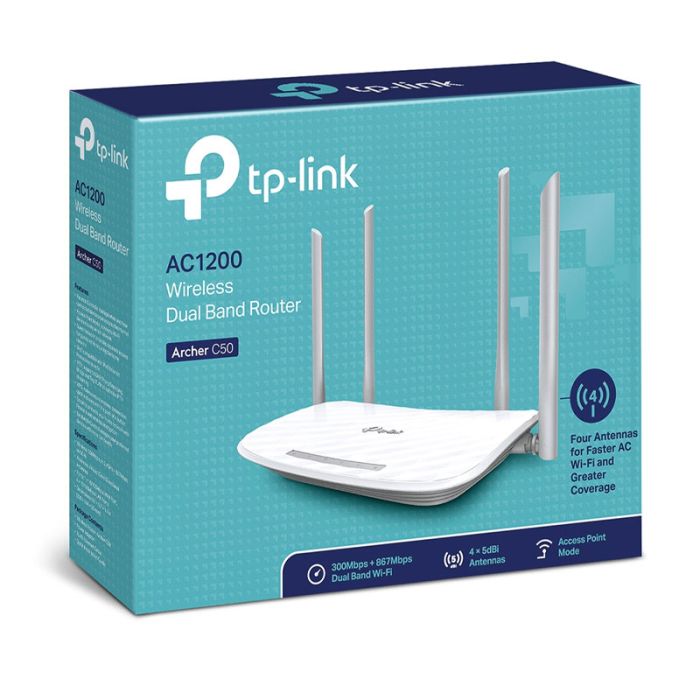 Routeur Wi-Fi TP-LINK Archer C50 AC 1200 Mbps - Blanc(ARCHER-C50)