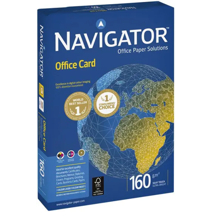 Ramette de Papier A4 160 g/m² Navigator Office Card Blanc