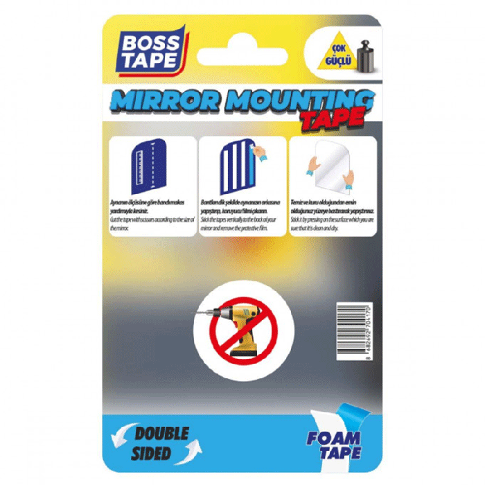 Ruban mousse BOSS TAPE double face 19mm 2 mètres