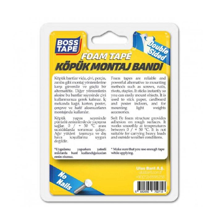 Ruban de montage BOSS TAPE en mousse acrylique