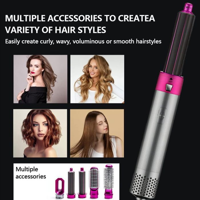 Sèche Cheveux 5EN1 Hot Air Styler 1000W - Rose