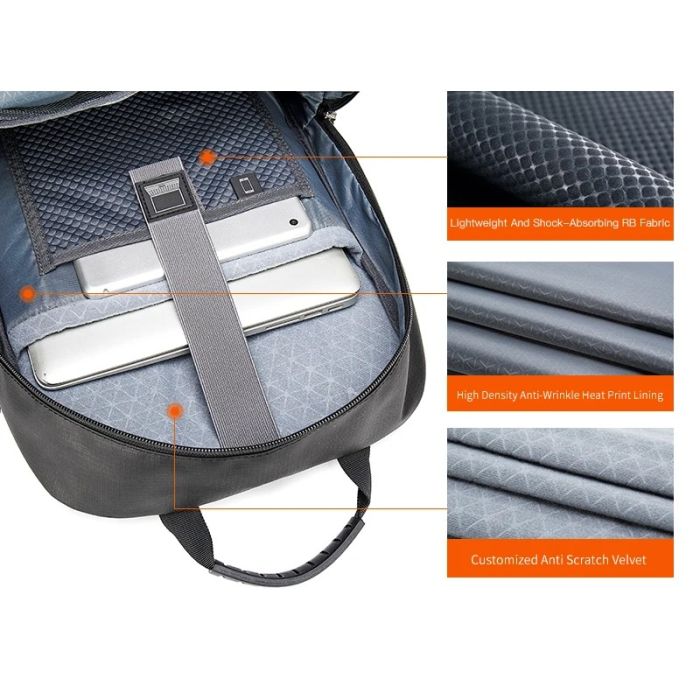 Sac à Dos Fairplay 15,6'' – Anti-vol, étanche, USB – Cuir Synthétique Noir