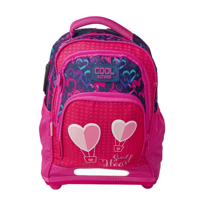 Sac à Dos Scolaire COOL SCHOOL Sweet Heart M Pour Fille - Rouge&Bleu