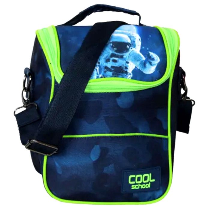 Sac à Goûter COOL SCHOOL Isotherme Robot - Bleu&vert