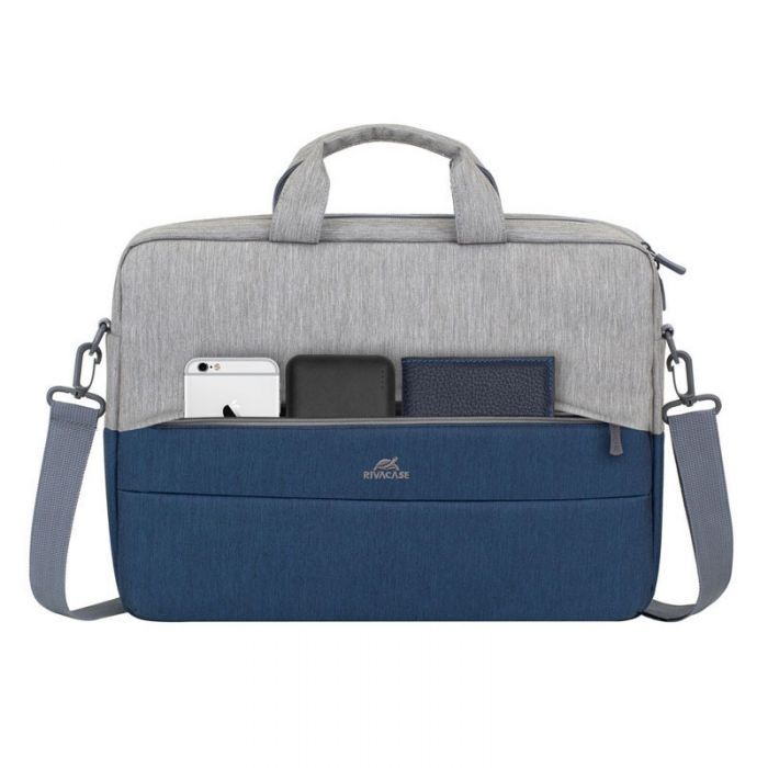 Sacoche RIVACASE Pour PC Portable 15.6'' - Gris & Bleu (7532)