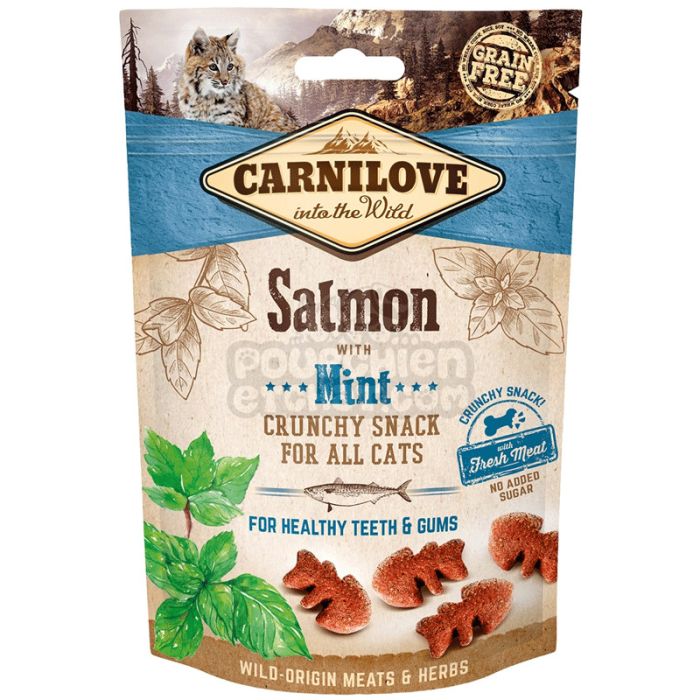 Biscuits CARNILOVE Pour Chat Crunchy Snack Saumon & Menthe 50 g