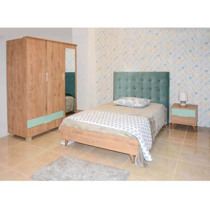 Chambre Enfant RIM 120x90cm 3 Portes - Ostippo Chène / Vert - Tunisie