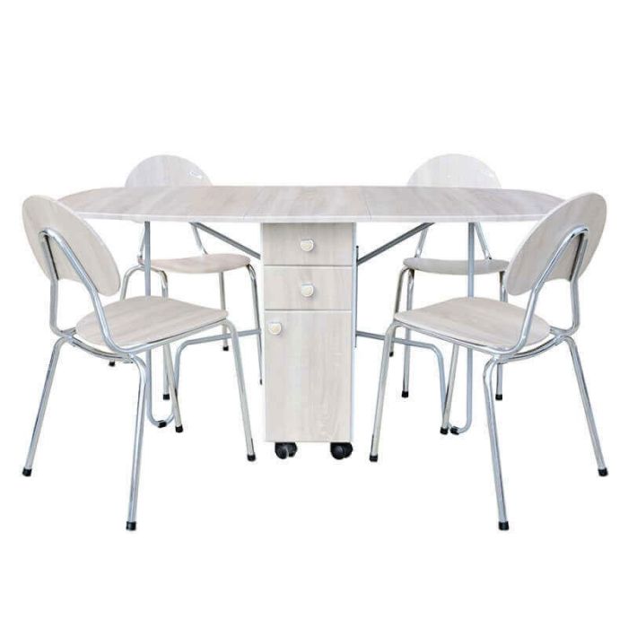 Table SOTUFAB Rabattable PM 160x80 PVC - Blanc