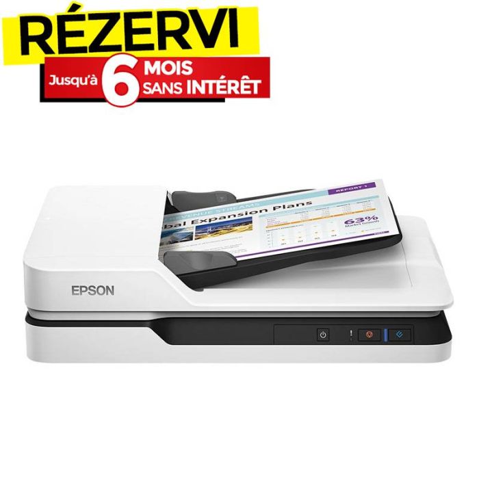 Scanner à plat EPSON WorkForce DS-1630 A4 - Blanc (B11B239402)