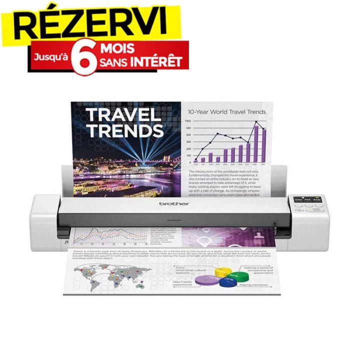 Scanner Mobile à Défilement BROTHER DS-940DW A4 Recto-Verso Wifi