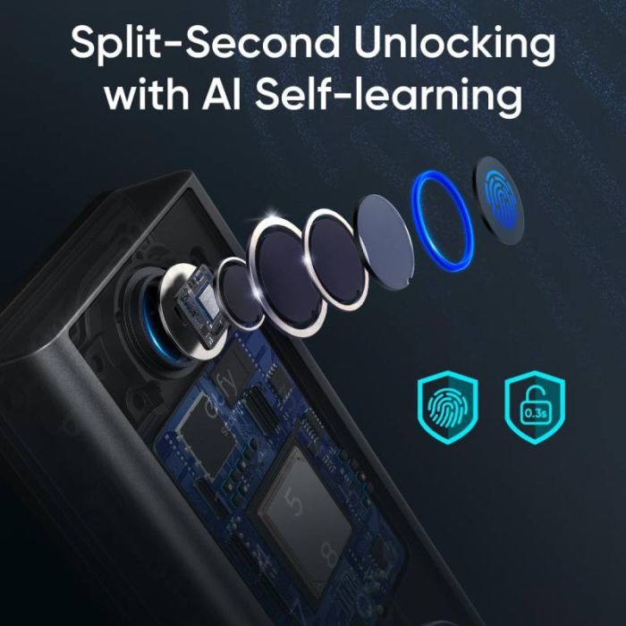 Serrure intelligente EUFY WI-FI à empreinte digitale T85201