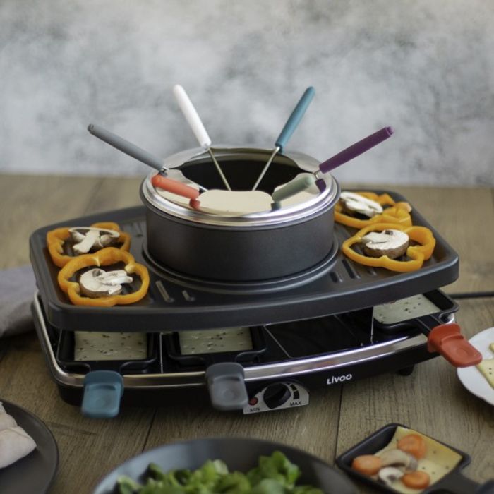 Appareil A Raclette Multifonction LIVOO DOC233 1100W - Noir