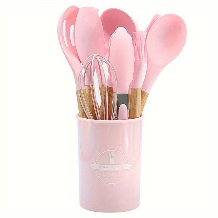 Set De 12 Pièces A Servir En Silicone - Rose