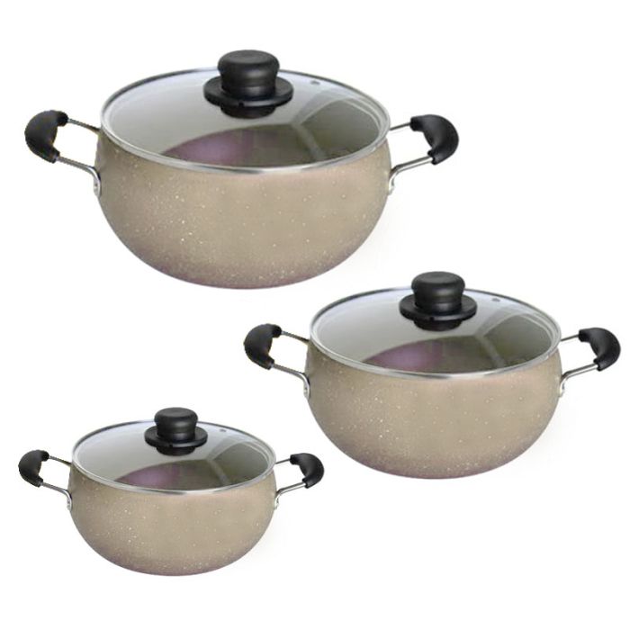 Set De 3 Faitouts COOK'ART Bombee The Rock 3L+3.5L+4.7L - Grège