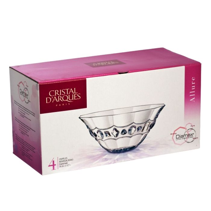 Set De 4 Coupelles En Verre CRISTAL D'ARQUE Allure 14 cm