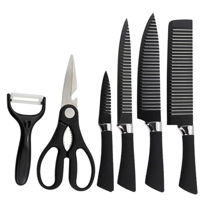 Set De 6 Couteaux Cheffinger – Lames Inox Avec Support, Modèle CF-KB01 (neuf)