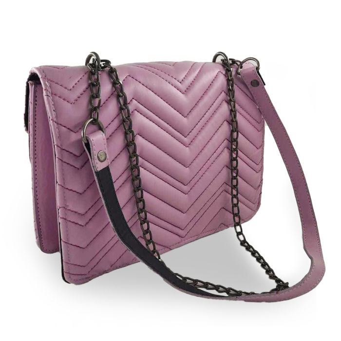 Sac Bandoulière MODALINE Silena avec Chaine - Gris & Violet