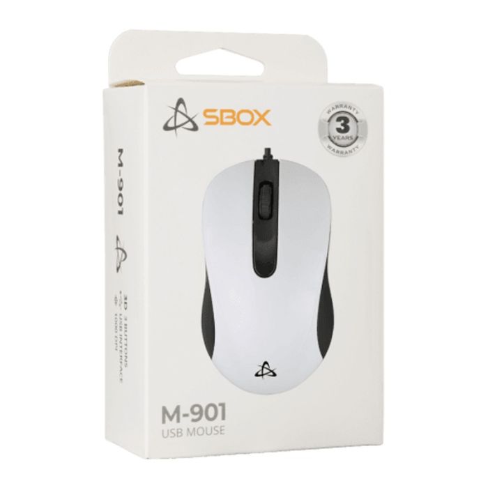 Souris Filaire Optique SBOX M-901 - Blanc