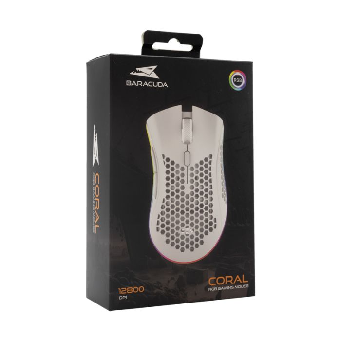 Souris Gamer Filaire BARACUDA CORAL BGM-032 - Blanc