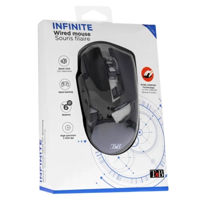 Souris Gamer Filaire TNB MGRAGE 2400 DPI RGB - Noir