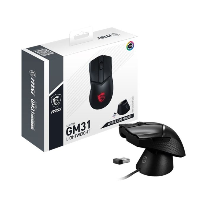 Souris Gamer Sans Fil MSI Clutch GM31 Lightweight - Noir